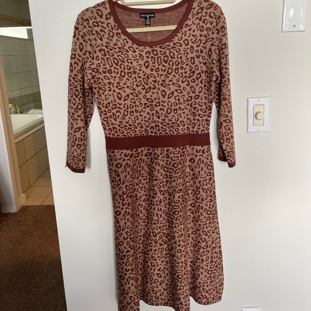Brown Leopard Print Dress